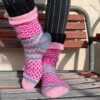 Socken pink-rosa-grau – Bild 2